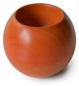 Porta Uovo in in legno di Tiglio Sfera 6,5xh6 cm set da 1 PEZZO in legno tornito di tiglio colore Arancio