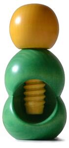 Rompinoce SFERA in legno di tiglio tornito a mano 5,5xh12 cm bicolor verde giallo