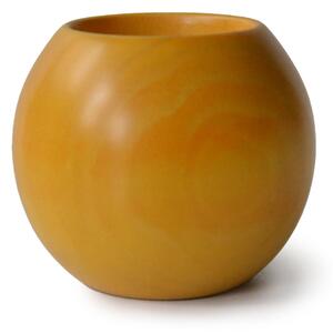 Porta Uovo in in legno di Tiglio Sfera 6,5xh6 cm set da 1 PEZZO in legno tornito di tiglio colore Giallo