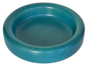 Ciotola, svuotatasche in legno massello tornita a mano Piccolo � 26xh 6 cm per centrotavola portafrutta o vassoio colore Azzurro