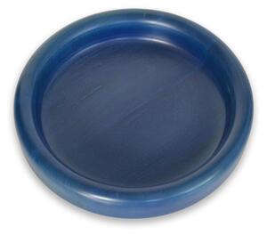 Ciotola in legno massello tornita a mano Medio � 34xh 6 cm per centrotavola portafrutta o vassoio colore Blu