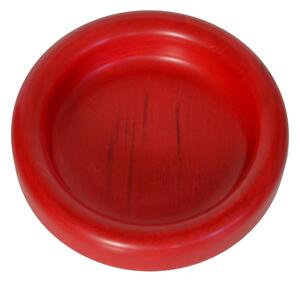 Ciotola, svuotatasche in legno massello tornita a mano Piccolo � 26xh 6 cm per centrotavola portafrutta o vassoio colore Rosso