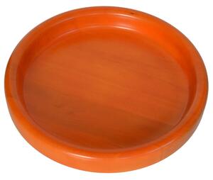 Ciotola in legno massello tornita a mano Big � 42xh 6 cm per centrotavola portafrutta o vassoio colore Arancio