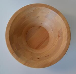 Centrotavola Fruttiera, Insalatiera ALVEARE SMALL Diametro 30xh 10 cm con legno di ontano , ogni anello lavorato e tornito singolarmente a mano colore legno naturale