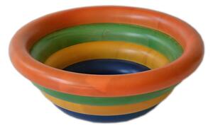Insalatiera Fruttiera Arena Multicolor Diametro 34xh 12 cm con legno di ontano , ogni anello lavorato e tornito singolarmente a mano colore legno multicolor Arancio