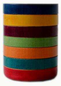 Portapenne, Portamatite cilindrico in legno tornito diametro 8,2xh11 cm colore multicolor