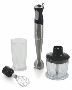 SUPER CHEF FRULLATORE IMMERSIONE 3IN1 600W ACCIAIO in Acciaio - Plastica Acciaio - Nero, dimensioni 11.5x11.5x H 37 cm
