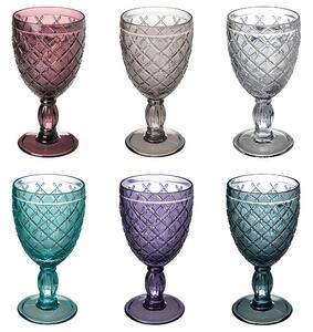 Bicchieri a Calice in Vetro Colorato CASTLE Chic 280 ml diametro 8 x h16 cm, capacit� lavabili in lavastoviglie in scatola regalo