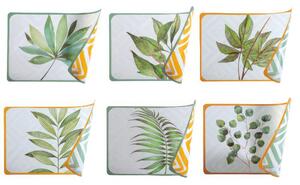 Tovaglietta rettangolare Oriental Botanique set 6 pezzi in Plastica Assortito decori Tropicali, dimensioni 45x30x H 0.5 cm