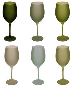 Calici ACQUA/bibita Set 6 in Vetro Effetto Frosted Happy Hour Chocolate Multicolor, 600 ML diametro 8,5x h24 cm Color Chocolate