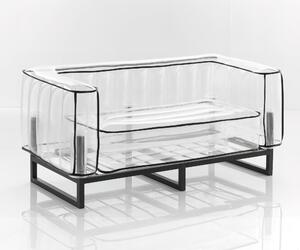 Divano Yomi struttura in alluminio, dimensioni 76x151xH69 cm peso 14,6 kg, seduta gonfiabile in PVC colore nero