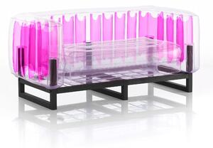 Divano Yomi eko struttura in alluminio, dimensioni 76x151xH69 cm peso 14,6 kg, seduta gonfiabile in TPU colore rosa bicolore