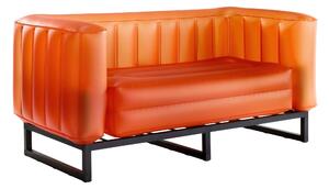 Divano Yomi eko illuminato struttura in alluminio, dimensioni 76x151xH69 cm peso 14,6 kg, seduta gonfiabile in TPU colore arancio traslucido