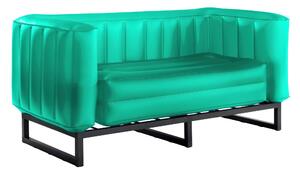 Divano Yomi eko illuminato struttura in alluminio, dimensioni 76x151xH69 cm peso 14,6 kg, seduta gonfiabile in TPU colore verde traslucido