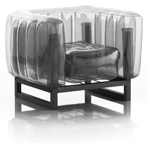 Poltrona Yomi eko struttura in legno nero, dimensioni 76x83xH69 cm peso 12,7 kg, seduta gonfiabile in TPU colore nero