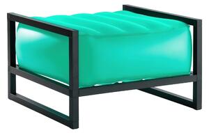 Pouf Yomi eko illuminato struttura in alluminio, dimensioni 62x70xH40 cm peso 7,1 kg, seduta gonfiabile in TPU colore verde traslucido