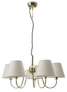 ByRydens 4202720-6509 - Lampadario sospeso su cavo LYNF 5xE14/8W/230V ottone/bianco