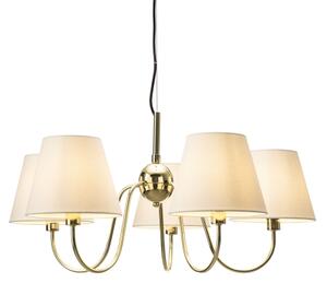ByRydens 4202720-6509 - Lampadario sospeso su cavo LYNF 5xE14/8W/230V ottone/bianco