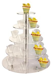 Espositore Display in plexiglass trasparente 5 piani Dimensioni piatti 50-42-34-26-18 cm spessore 5 mm In plexiglass trasparente