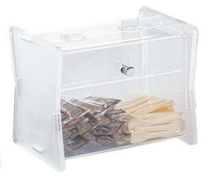 Contenitore multiuso in Plexiglass per coni, coppette o cucchiaini Dimensioni 25x18,5x h 20 cm in plexiglass satinato trasparente