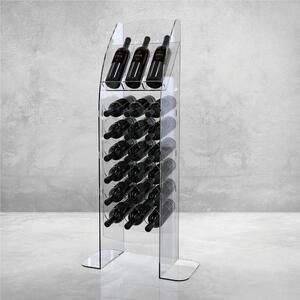 Espositore Porta bottiglia in Plexiglass BIG TOWER 55x27xh 120 cm - spessore 5 mm capacit�: 21 bottiglie � max 8,2 cm in plexiglass TRASPARENTE