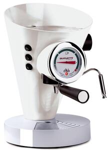 Macchina da caff� DIVA Bugatti in acciaio inox 24x24x 36.5 cm -Peso 9,5 kg, 0,8 Litri per caff� macinato e in polvere Prodotta interamente in Italia con Garanzia Italiana Bianco