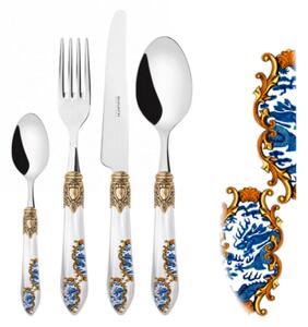 Set 24 pezzi in scatola regalo con finestra colore Bianco OXFORD ARMONIA - finitura Madreperla BUGATTI , acciaio 18.10 manico in acrilico- posate