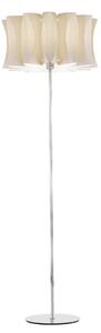 Lampada piantana da TERRA Struttura in acciaio Paralume Larice Ghiaccio VIRUS Dimensioni 52xh 165 cm - 10,90 kg Paralume Fassino bianco