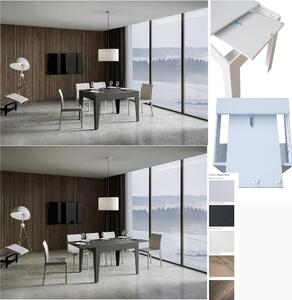 Tavolo Allungabile Piano Antracite CICO 90x120xh77 cm estensibile fino a 180 cm tutto in legno di Frassino Antracite