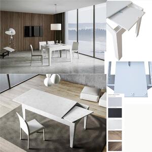 Tavolo Allungabile Piano Frassino Bianco Spatolato CICO 90x120xh77 cm estensibile fino a 180 cm tutto in legno di Frassino Bianco Spatolato