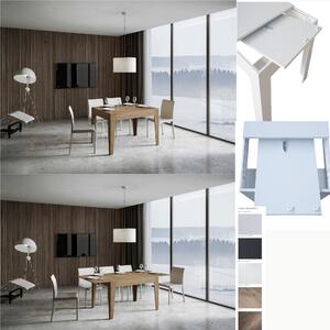 Tavolo Allungabile Piano Quercia Naturale CICO 90x120xh77 cm estensibile fino a 180 cm tutto in legno di Frassino Quercia Naturale