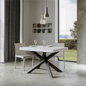Tavolo Allungabile Piano VOLANTIS design Moderno Dimensioni 90x130xh77 cm estensibile fino a 234 cm telaio 4 colori piano in Legno di Frassino : Bianco Frassino