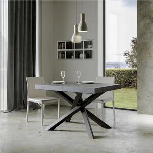 Tavolo Allungabile Piano VOLANTIS design Moderno Dimensioni 90x130xh77 cm estensibile fino a 234 cm telaio 4 colori piano in Legno di Frassino :Cemento