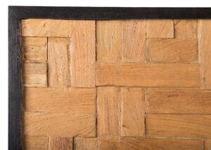Decorazione da parete in legno chiaro teak 40 x 100 cm rettangolare rustico Beliani