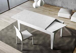 Tavolo Allungabile Piano Bianco Spatolato CICO 90x160xh77 cm estensibile fino a 220 cm tutto in legno di Frassino Bianco Spatolato