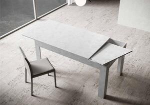 Tavolo Allungabile Piano Frassino Bianco Spatolato BIBI 90x160xh77 cm estensibile fino a 220 cm tutto in legno di Frassino Bianco Spatolato