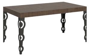 Tavolo Allungabile Quadrato NOCE natura Karamay Evolution 160x90xh77 cm estensibile fino a 264 cm tutto in legno di Frassino telaio antracite
