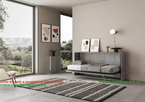 Letto a scomparsa Kando singolo Chiuso Occupa solo 39 cm di profondit�, Dimensioni chiuso 200x39xh97 cm struttura in legno colore Cemento