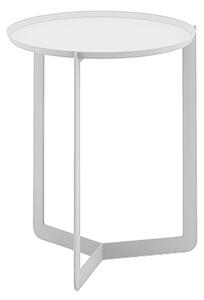 Tavolinetto Rotondo in acciaio ROUND Piccolo diametro 42x42xh46 cm - peso Kg 5,50 con vassoio estraibile struttura in acciaio colore bianco
