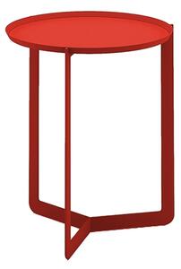 Tavolinetto Rotondo in acciaio ROUND Piccolo diametro 42x42xh46 cm - peso Kg 5,50 con vassoio estraibile struttura in acciaio colore Papavero
