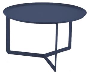 Tavolinetto Rotondo in acciaio ROUND Medio diametro 60x60xh36 cm - peso Kg 7,50 con vassoio estraibile struttura in acciaio colore Blu Navy