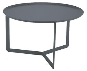 Tavolinetto Rotondo in acciaio ROUND Medio diametro 60x60xh36 cm - peso Kg 7,50 con vassoio estraibile struttura in acciaio colore Grafite