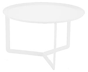 Tavolinetto Rotondo in acciaio ROUND Medio diametro 60x60xh36 cm - peso Kg 7,50 con vassoio estraibile struttura in acciaio colore Bianco