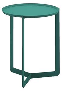 Tavolinetto Rotondo in acciaio ROUND Piccolo diametro 42x42xh46 cm - peso Kg 5,50 con vassoio estraibile struttura in acciaio colore Salvia