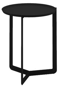 Tavolinetto Rotondo in acciaio ROUND Piccolo diametro 42x42xh46 cm - peso Kg 5,50 con vassoio estraibile struttura in acciaio colore Nero