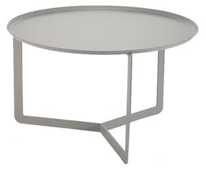 Tavolinetto Rotondo in acciaio ROUND Medio diametro 60x60xh36 cm - peso Kg 7,50 con vassoio estraibile struttura in acciaio colore grigio pioggia
