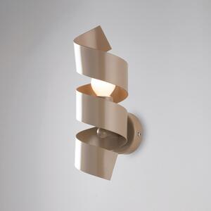 Applique Helix in ferro laccato tortora 1 luce, altezza 28 Cm, larghezza 13 Cm