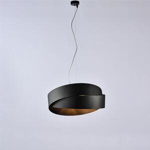 Sospensione in ferro laccato bianco con cavo in acciaio regolabile 2 luci ASTRO Dimensioni 46xh 22 cm Cavo allungabile fino a 122 Cm colore Nero