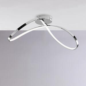 Plafoniera Infinity in metallo e alluminio cromo lucido con led integrato, altezza 70 Cm , larghezza 29 Cm