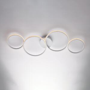 Plafoniera Atena 100x34xH8 cm, Bianco, Metallo e Alluminio Laccato, LED 40W 3600 Lumen CCT con Telecomando